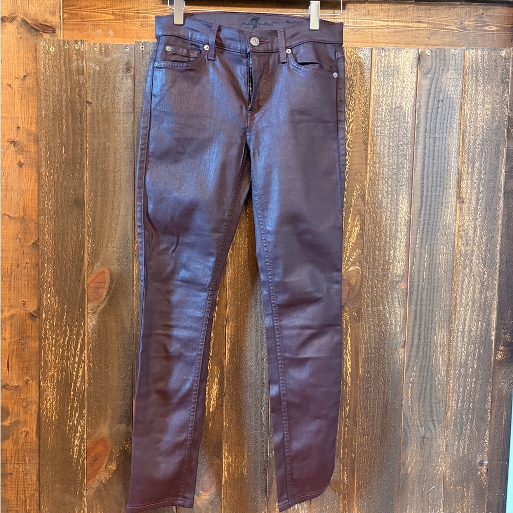 7 For All Mankind woman’s Shiny Skinny Jeans